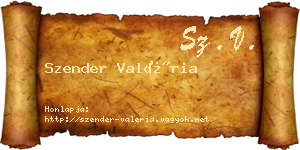 Szender Valéria névjegykártya